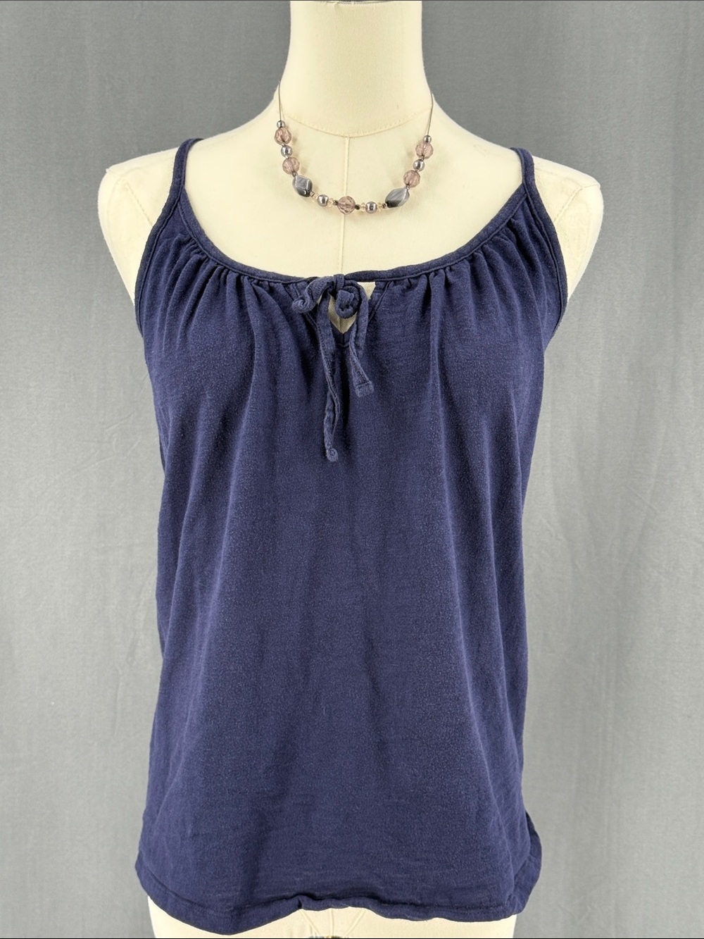 GAP Navy Tie-Front Spaghetti Strap Tank Top